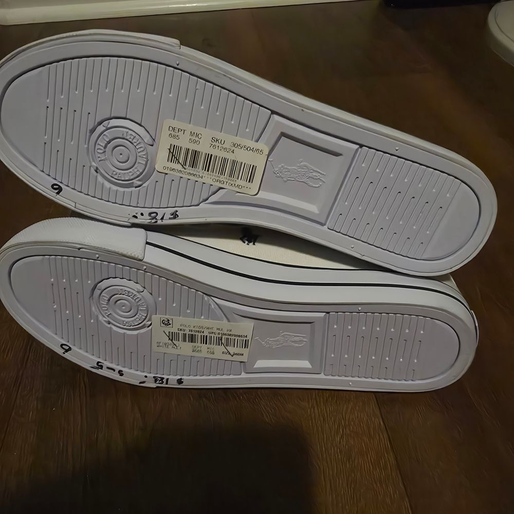 NWT-Polo Ralph Lauren White High-Top Sneakers with Multicolor Embroidery - Picture 11 of 16